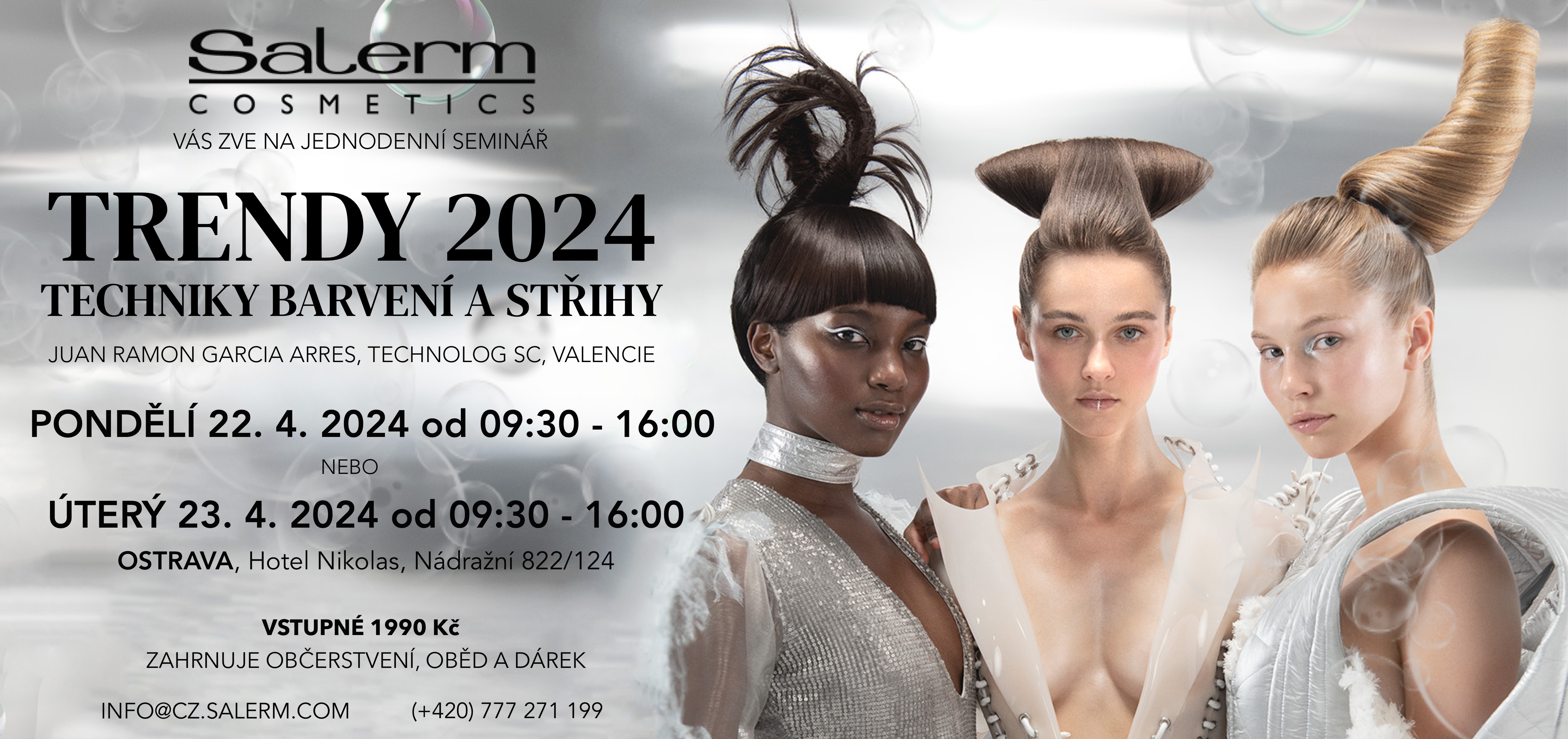 Seminář Salerm Cosmetics: Trendy 2024 Techniky barvení a střihy