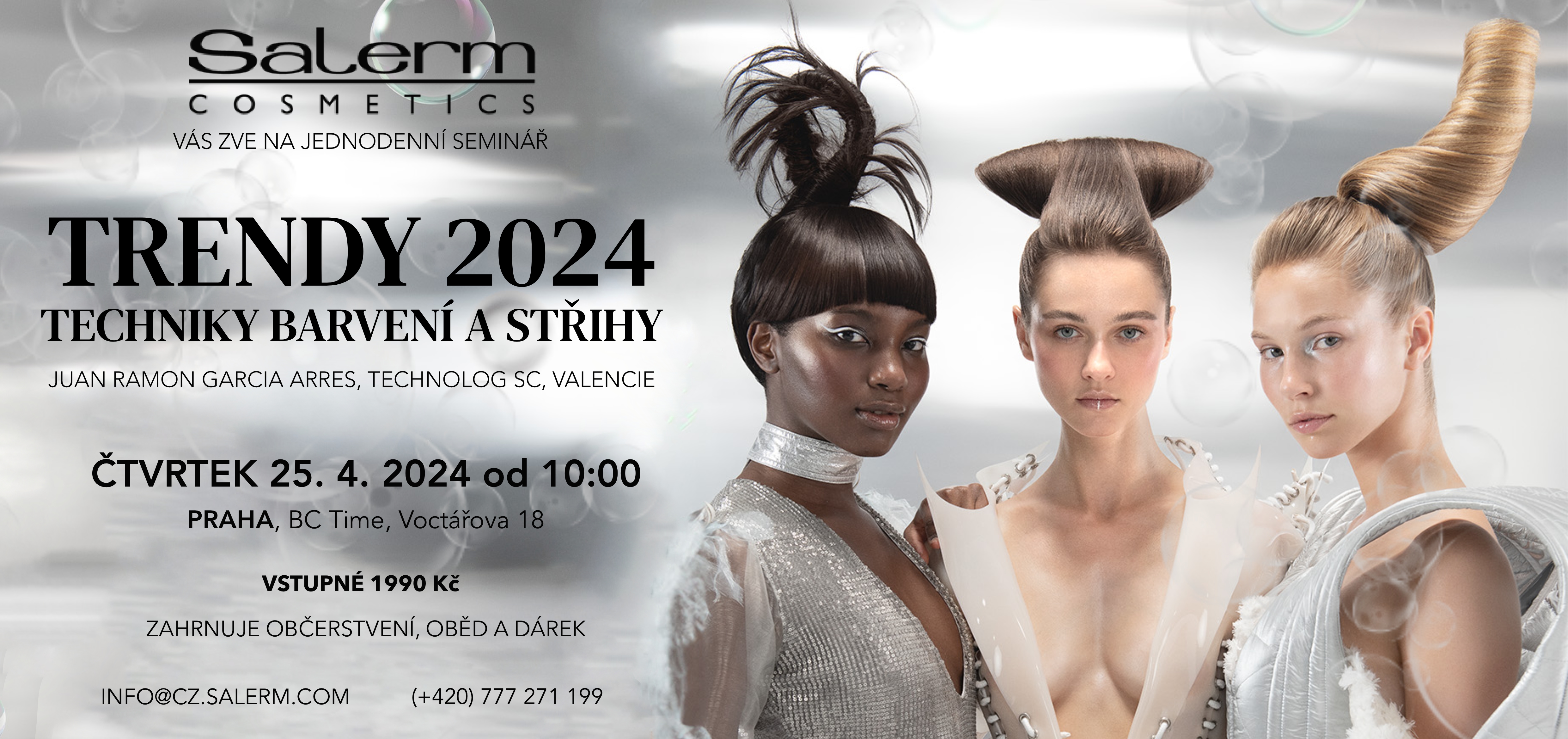 Seminář Salerm Cosmetics: Trendy 2024 Techniky barvení a střihy PRAHA