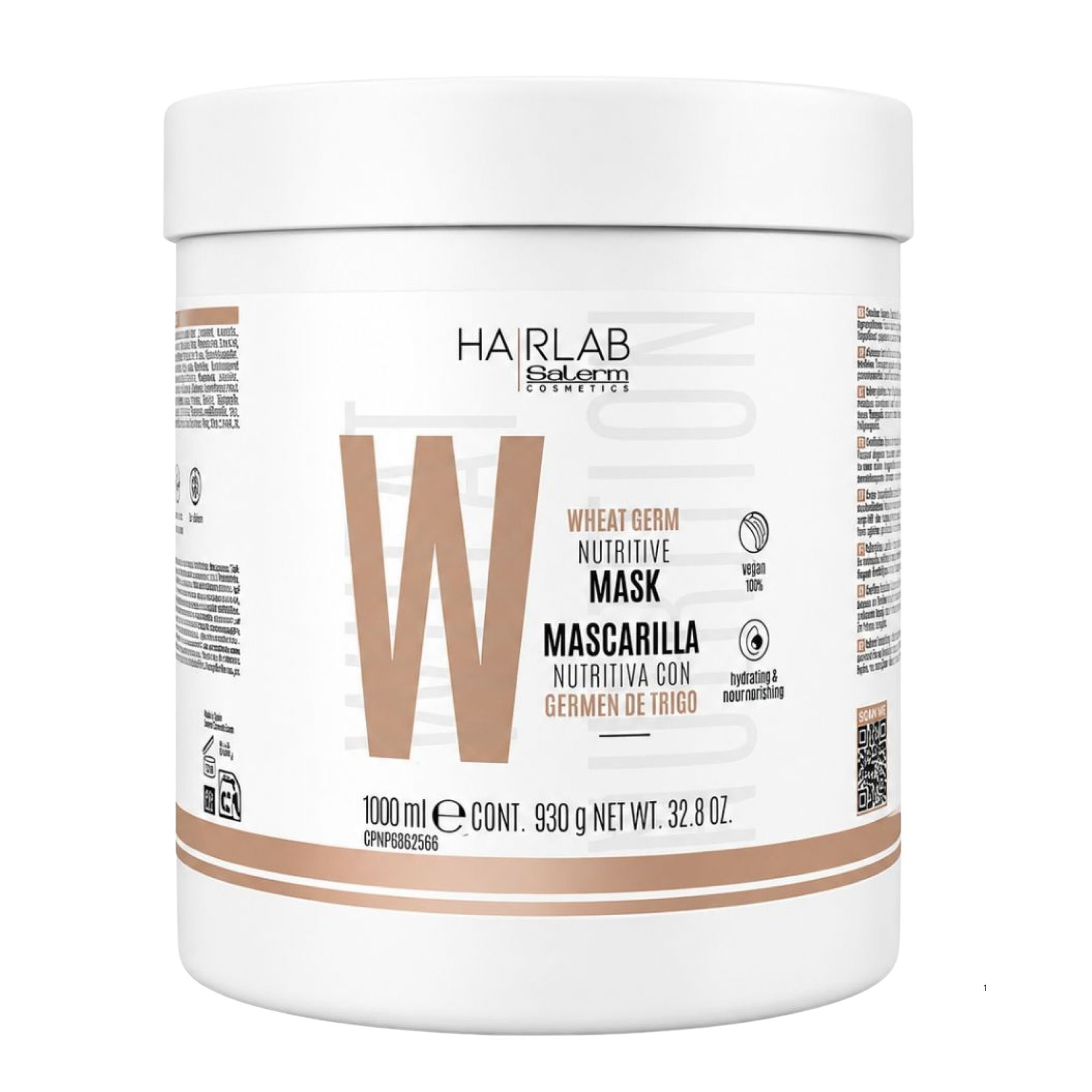 Salerm WHEAT NUTRITION vyživující maska pro suché vlasy 1000 ml