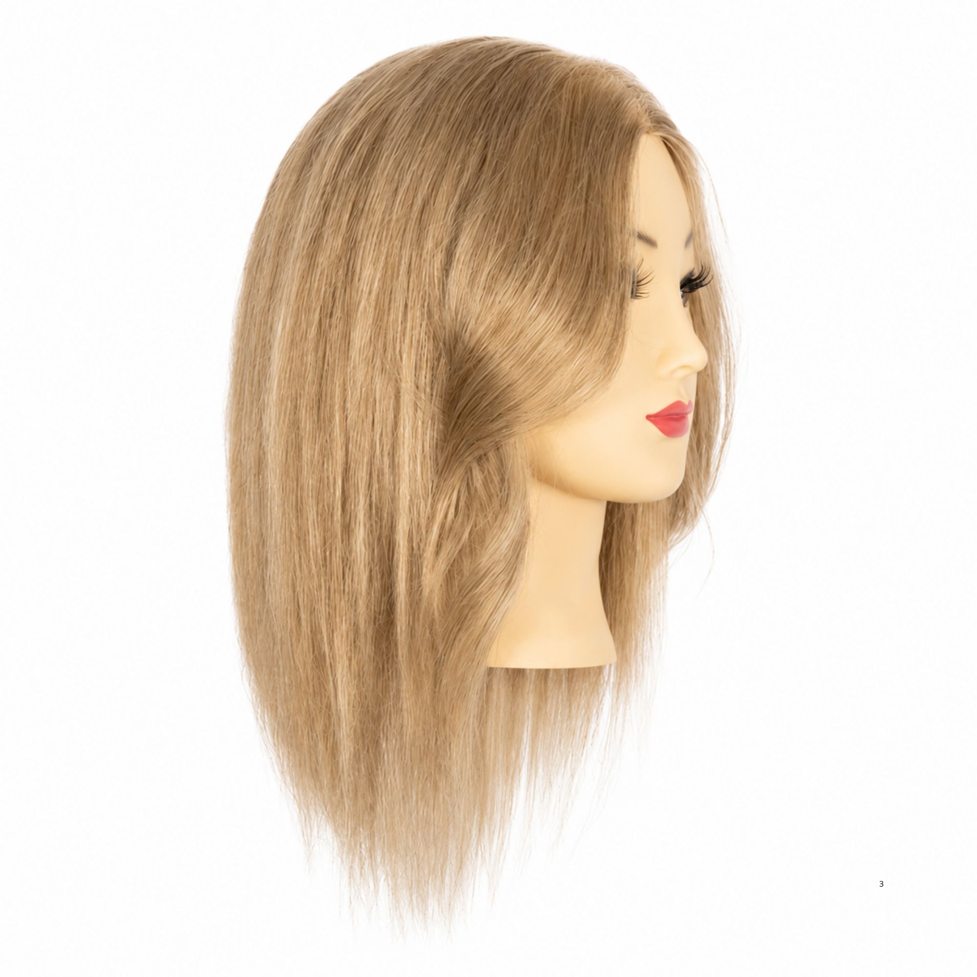 CINDY Cvičná hlava s přírodními vlasy light blonde 30 cm