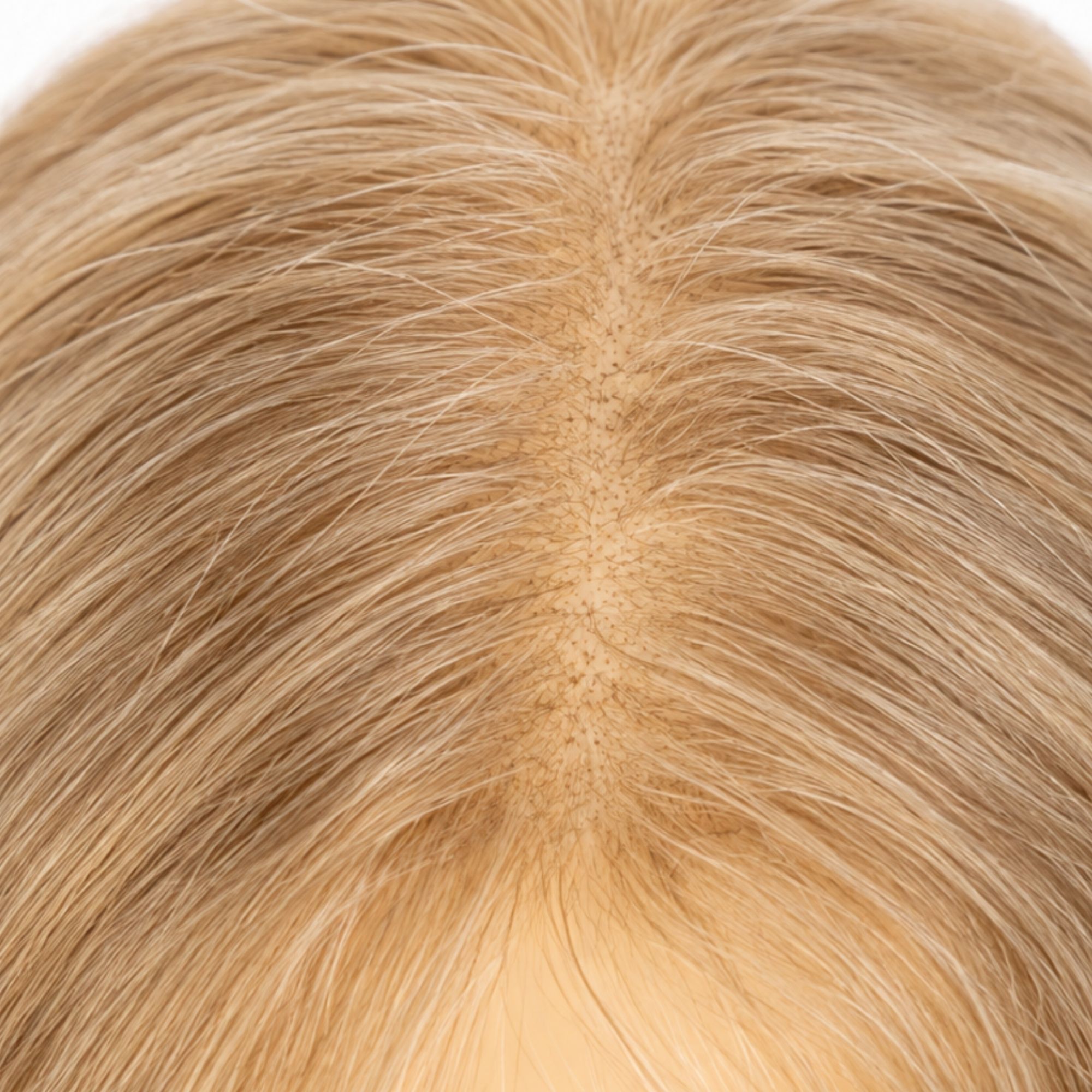CINDY Cvičná hlava s přírodními vlasy light blonde 30 cm
